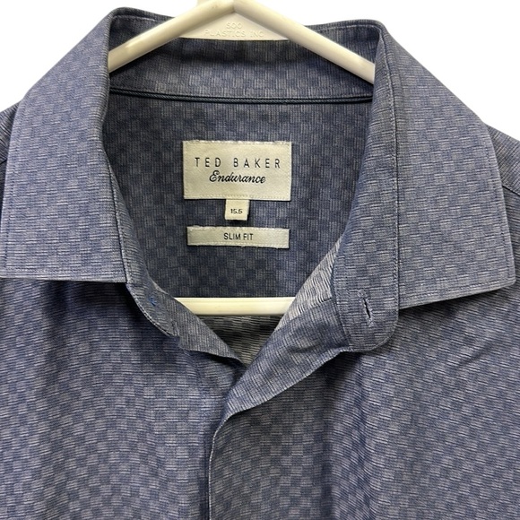 Ted Baker Endurance Slim Fit Cotton Button Down Long Sleeve Shirt 15.5 Neck - Picture 3 of 7